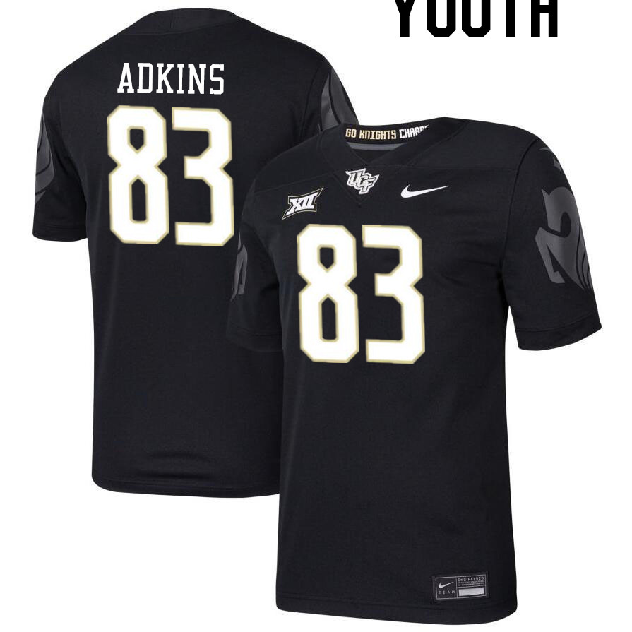 Youth #83 Reece Adkins UCF Knights Big 12 Conference College Football Jerseys Stitched-Black